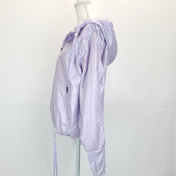 ZYIA Full Zip Lilac Shine Bomber Activewear Hooded Jacket - Picture 11 of 15